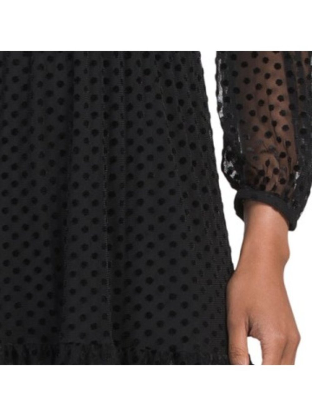 BA&SH Noir Dress With Frill Detail - Picture 4 of 5